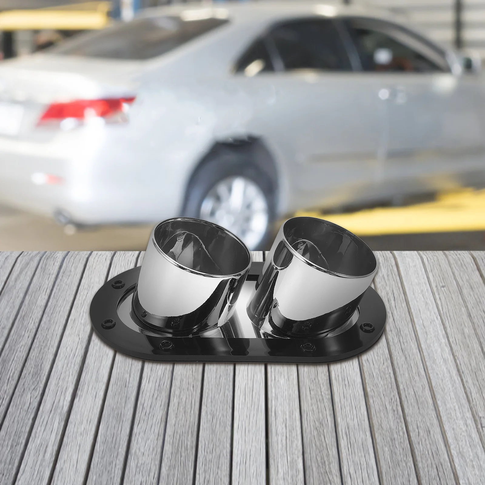 

Universal Car Bumper Protector Anti Collision Fake Exhaust Tube Sticker Decorative Strip for All Vehicle Models Automotive