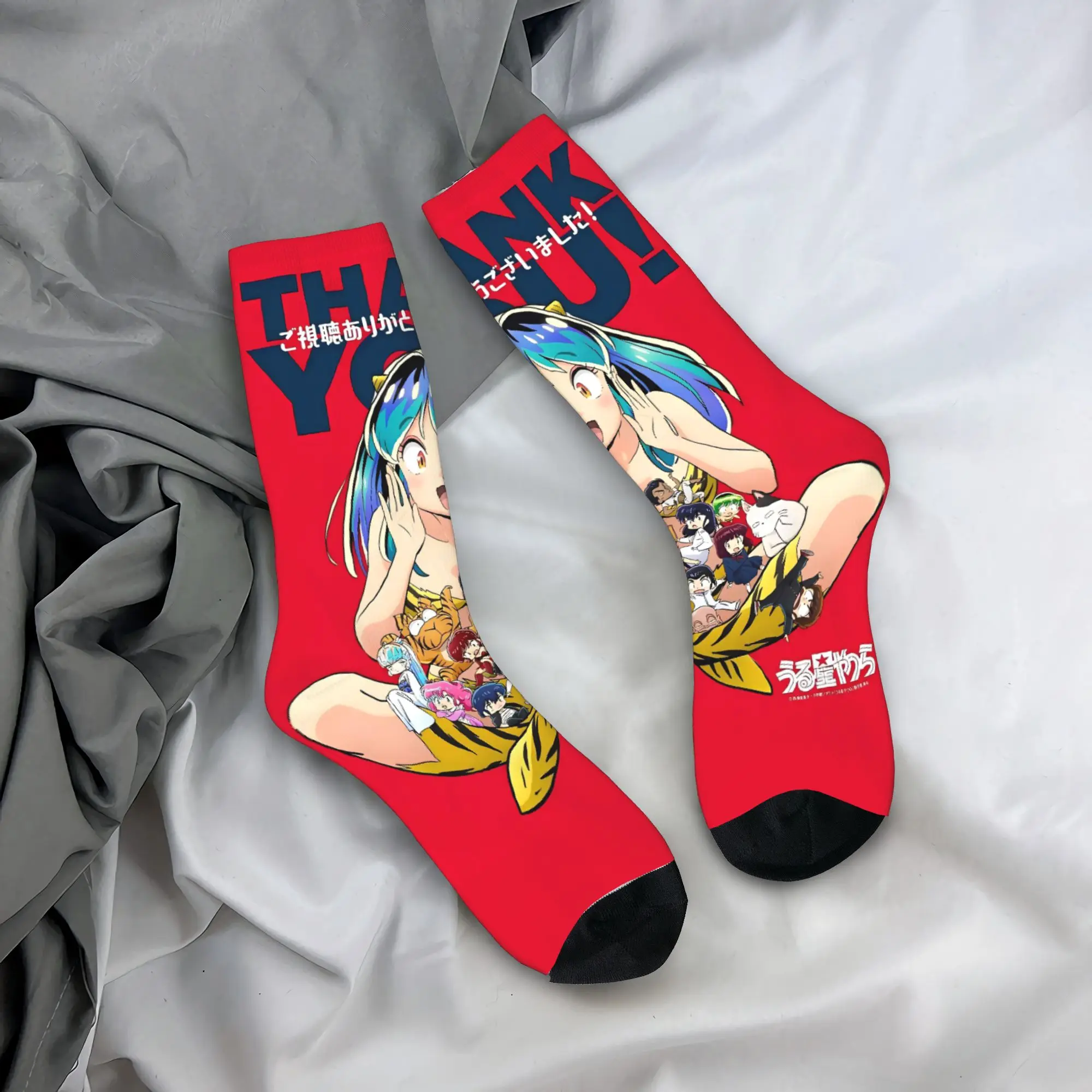 

Goth Lum Urusei Yatsura Socks Kawaii Stockings Unisex Men Soft Climbing Socks Autumn Graphic Anti Skid Socks