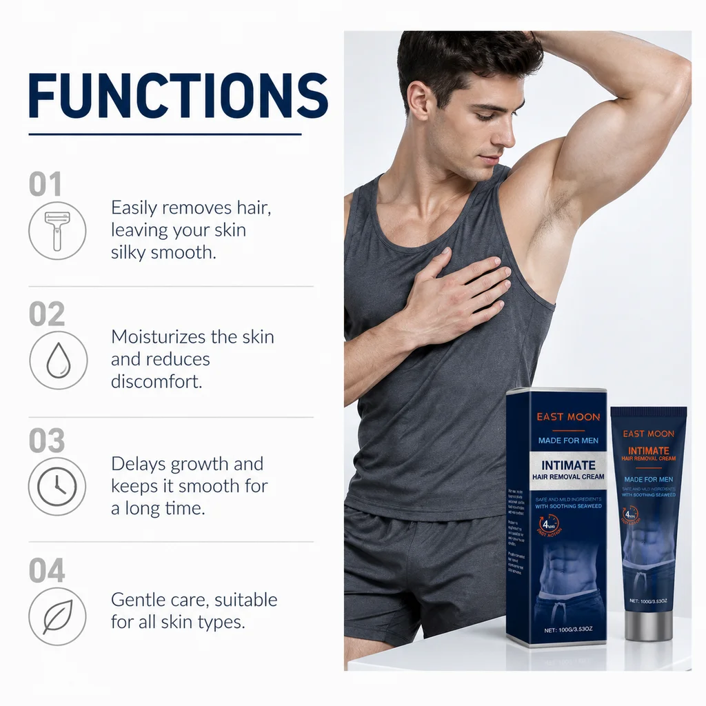 Depilatory Cream Salon Grade Botanical Soothing Body Hair Removal Cream Shea Butter Witch Hazel Extract For Arms Leg Bikini Area