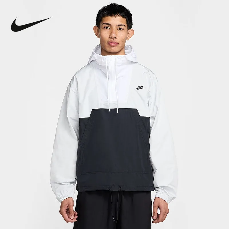Nike Woven Split Hem Windbreaker Spring Autumn Fashion Loose Walking Daily Thin Outer TopHJ1958-025 1PCS