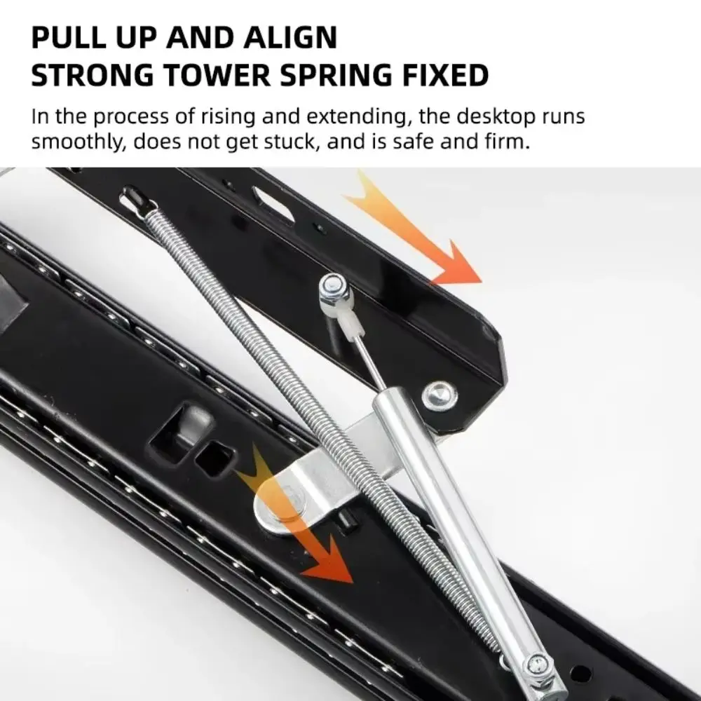 

Telescopic Extension Bookstand Slide Rail Rising Mechanism Side Installation Folding Table Guide Rail Hidden Adjustable Platform