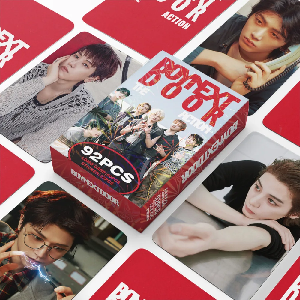 92枚/セット Kpopアイドル BOYNEXTDOOR 新アルバム ロモカード SUNGHO RIWOO WOONHAK LEEHAN HDプリント フォトカード ステッカー ファンギフト