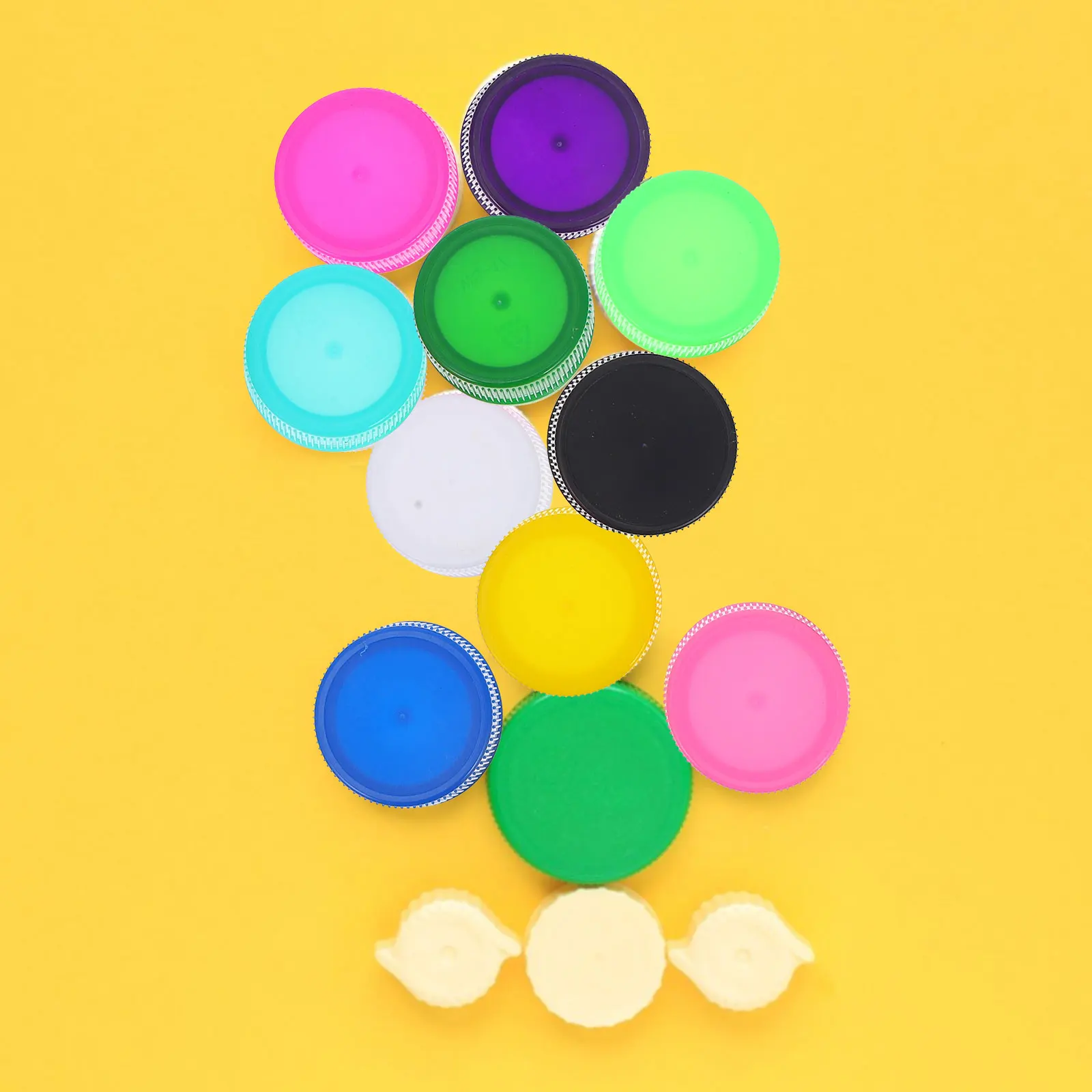 

100 Pcs Plastic Bottle Cap Attractive for Kids Cover DIY Bright Colors Craft Materials