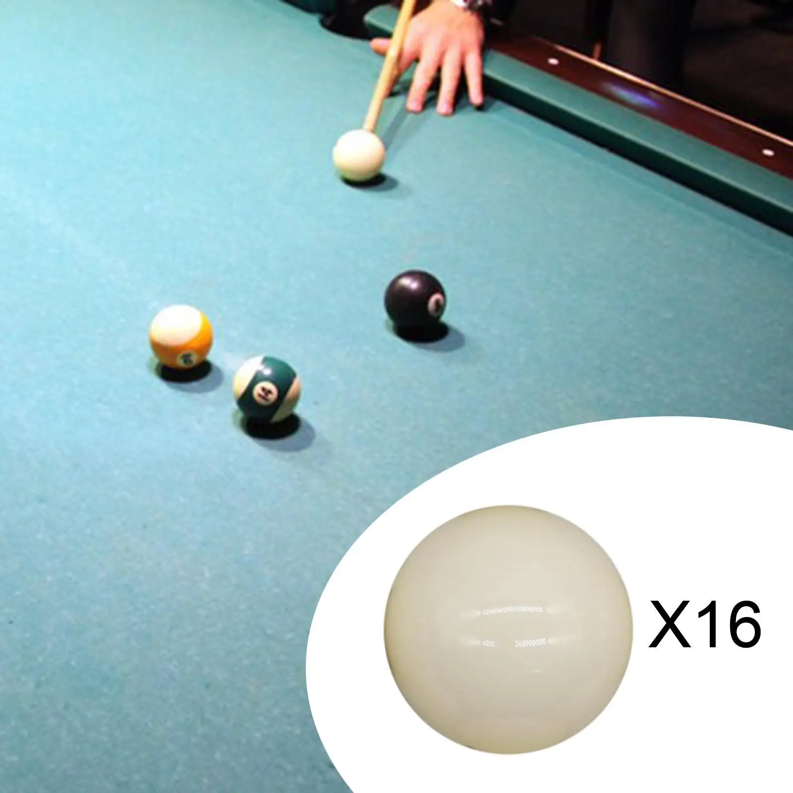 Snooker Billiard Balls Resin White 52.5mm Pool Table Cue Balls Set Replacement for Professional Game Room Home Equipment