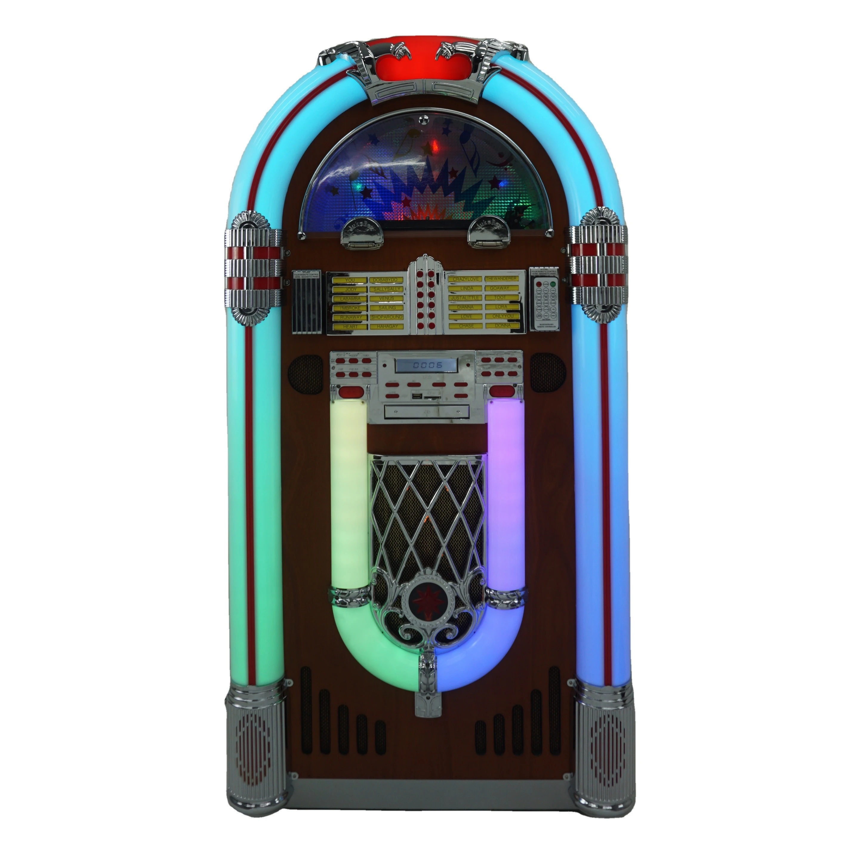 Jukebox for Bluetooth USB SD Card Playback Functions with Colorful LED Light Consumer Electron 【Hot】American Retro Style Digital
