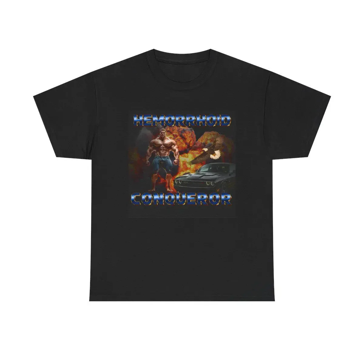 T-shirt de gym humoristique « Conquéreur d'hémorroïdes » – Meme audacieux pour les culturistes et les amateurs de fitness – Idée unique pour les fans de l'humour