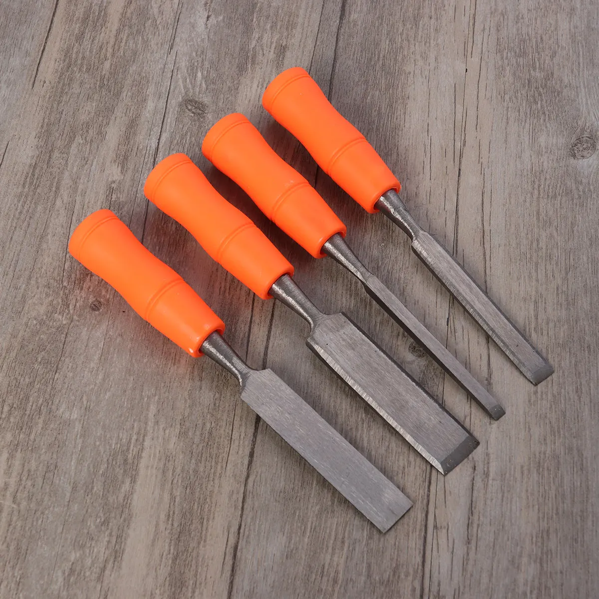 4Pcs Wood Carving Chisels Set with Rubber Grip, Sharpened Blades 6/12/18/24mm for Beginners & Professionals