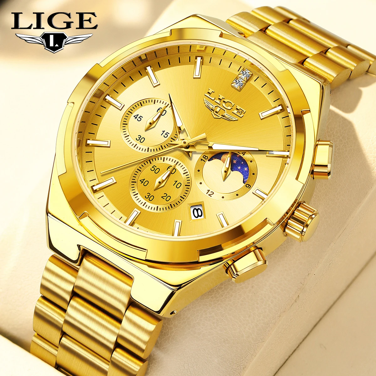 

Новые модные роскошные кварцевые мужские часы LIGE, классические деловые повседневные часы из нержавеющей стали с календарем, водонепроницаемые светящиеся мужские часы Reloj Hombre
