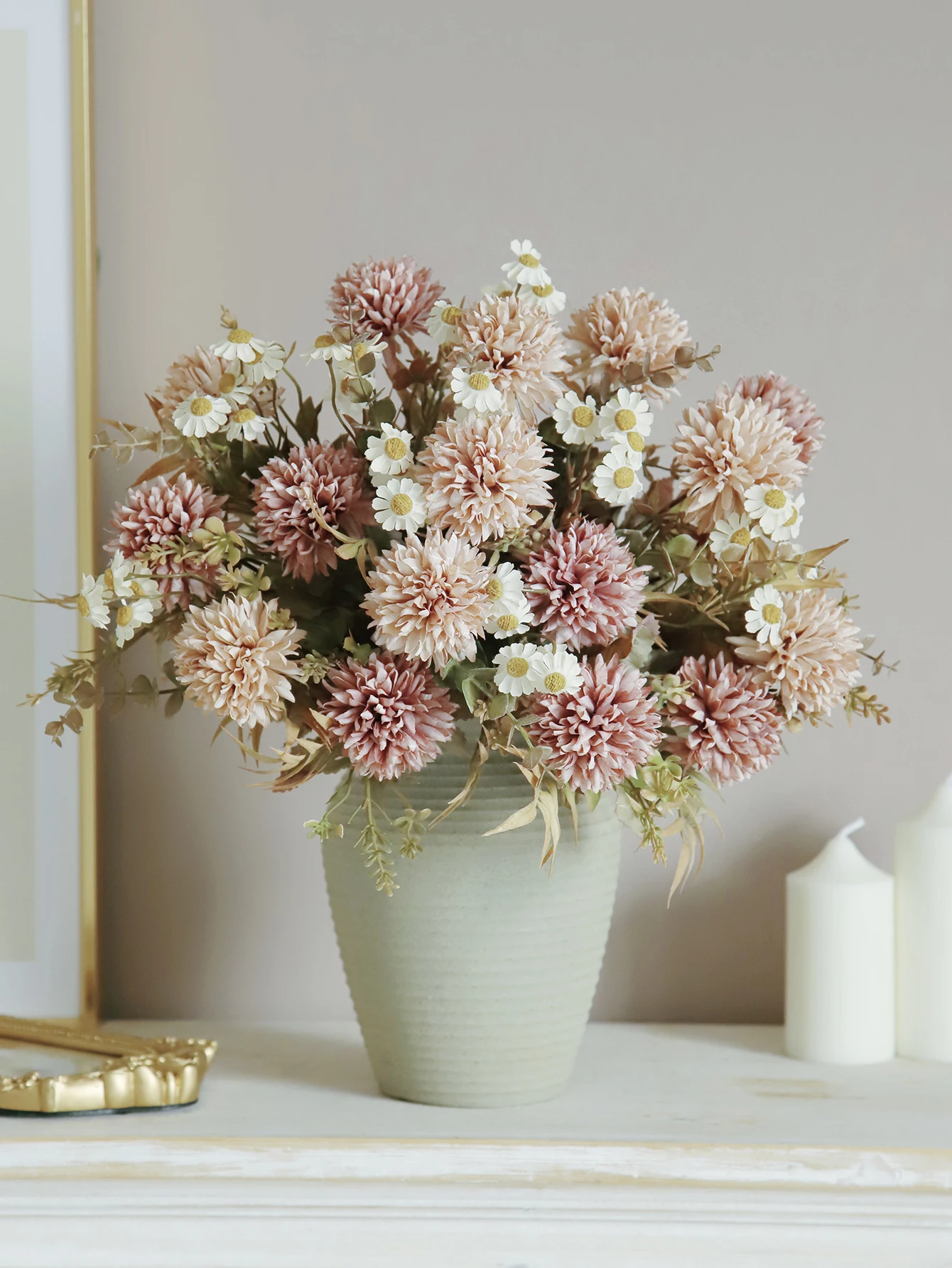 1/3Pc Seide Chrysantheme Künstliche Blume Diy Hochzeit Hause Weihnachten Zimmer Dekoration Brautstrauß Tisch Vase Fotografie Prop – Detail 1