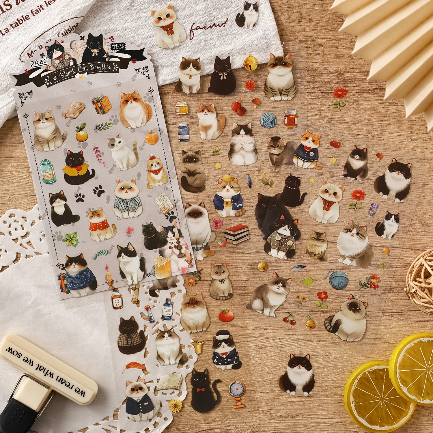 Kawaii Plush Story 4 Sheets Sticky Notes Pack Cute Stationery Stickers for Planner Diary Scrapbook Decorative Aesthetic Stickers