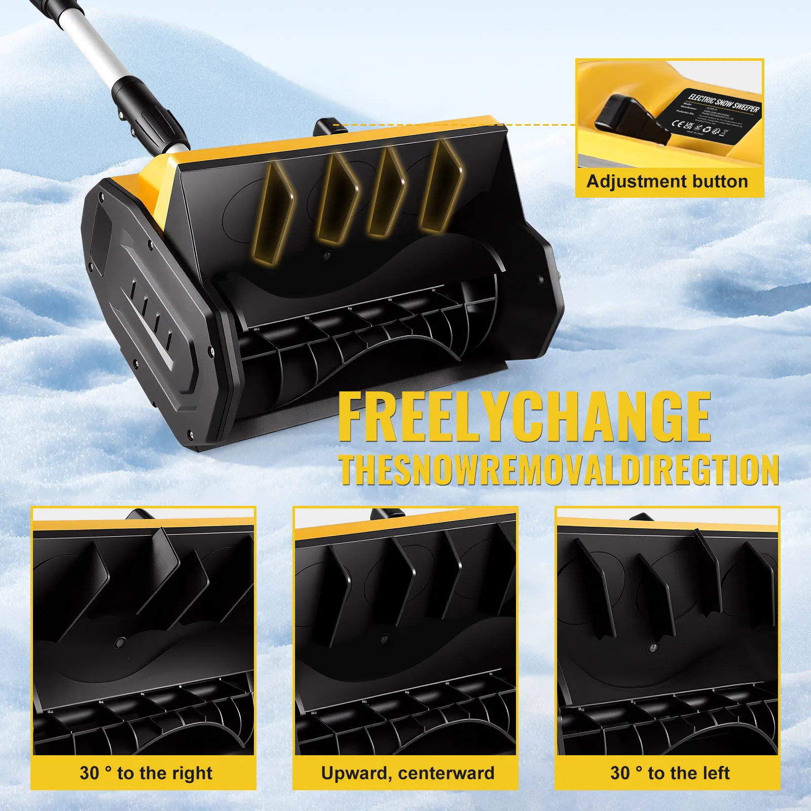 CONENTOOL 33000RPM 1500W Electric Snow Shovel 21V Cordless 