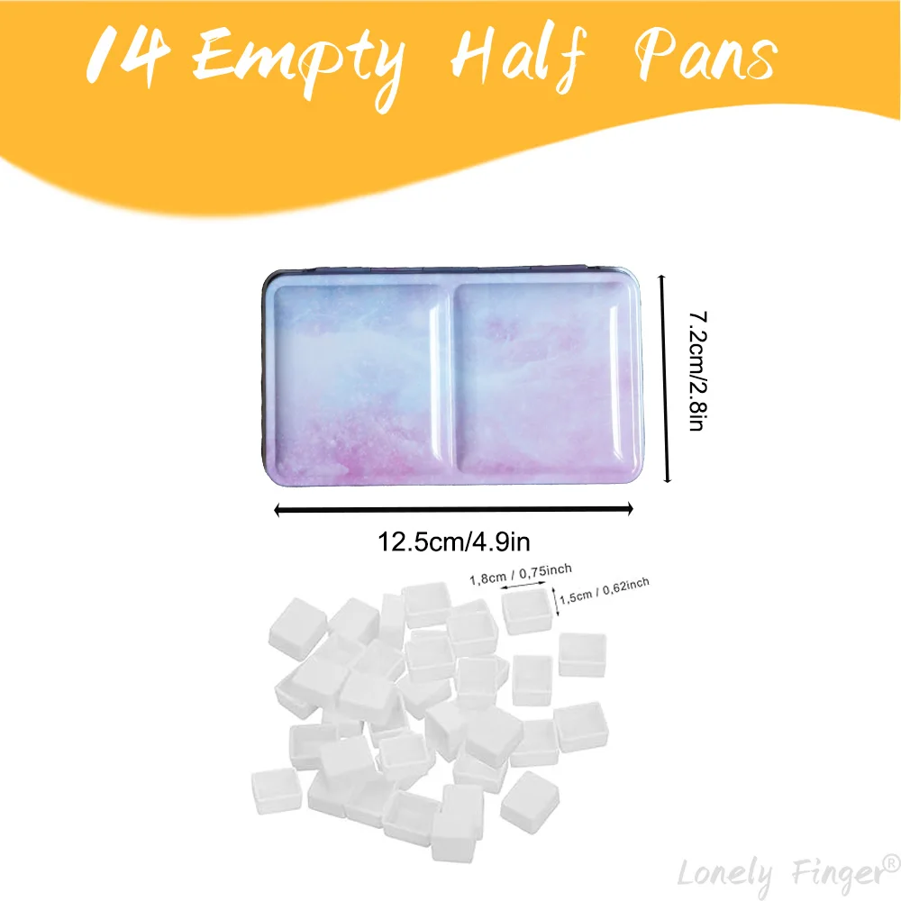 Empty Watercolor Palette Mix Set, Metal Watercolor Paint Case with Lid, Paint Box for Travel Gouache Oil Painting