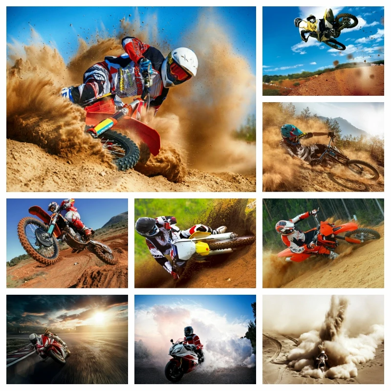 

Diy Motorcycle Racing Diamond Painting Mosaic Photo Art Acrobatic Extreme Bike Sport Full Embroidery Cross Stitch Home Decor