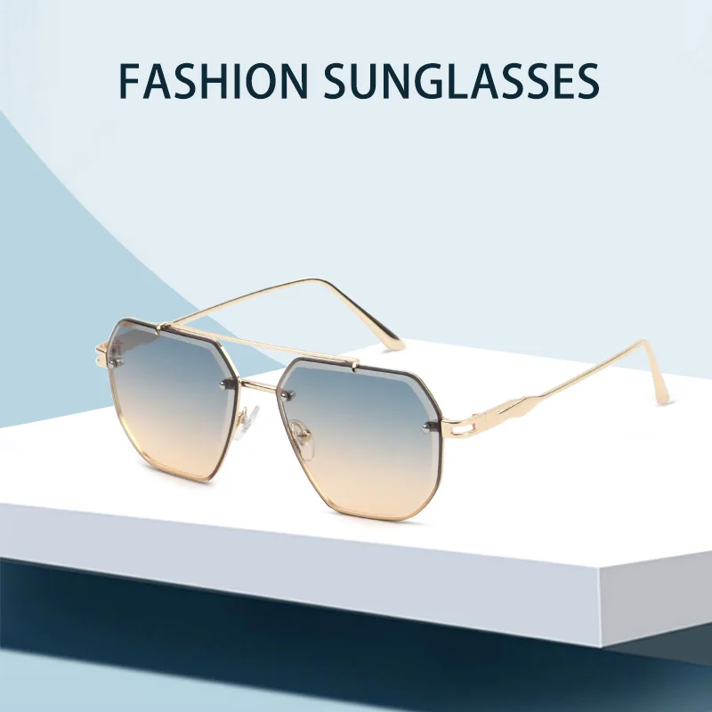 Raute neue Polygon Metallrahmen Herren Sonnenbrille Mode einfache Vintage Frauen Sonnenbrille UV400 Fahren Angeln das beste Geschenk – Detail 1