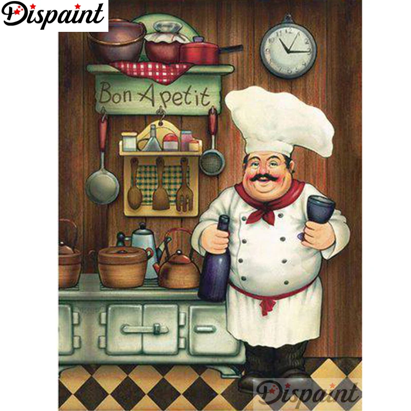 

Dispaint Full Square/Round Drill 5D DIY Diamond Painting "Cartoon chef scenery"3D Embroidery Cross Stitch Home Decor Gift A18428