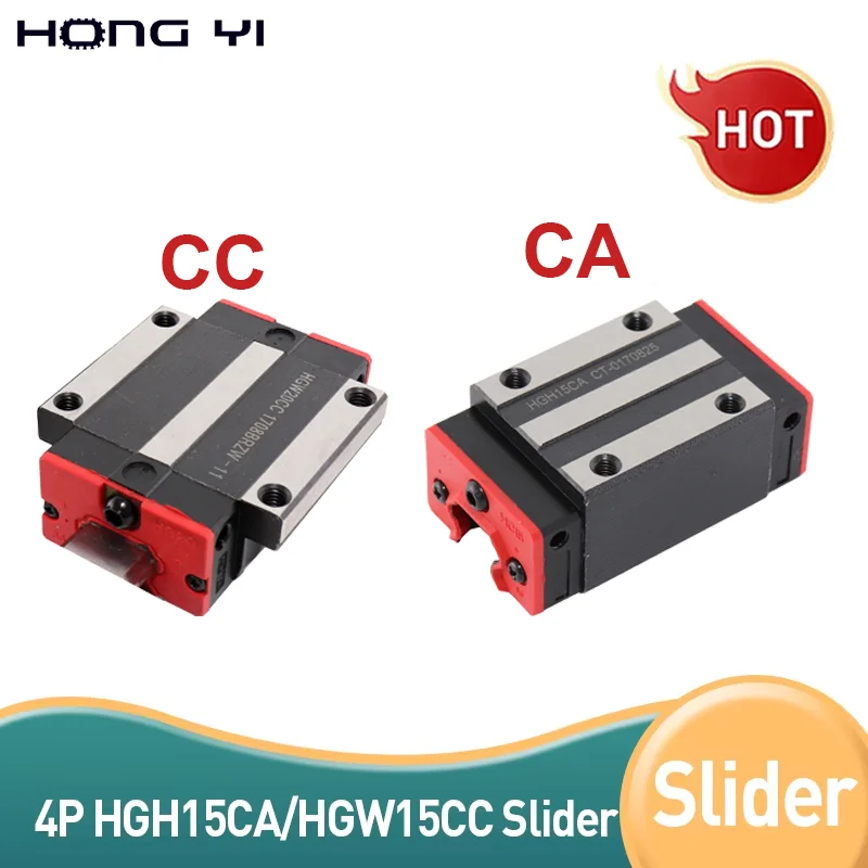 Linear Guide Rail Module 4PCS HGH15CA HGW15CC Linear Guide Rail Block HGH15 For CNC Worm Wheel Edging Machine