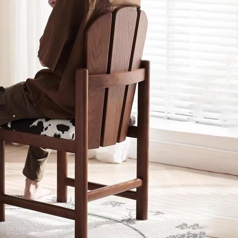 Medieval solid wood dining chair peacock chair