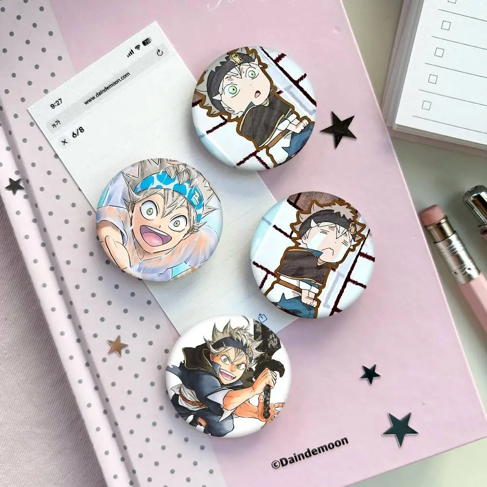 1pc Black Clover Asta Anime Cartoon Style Badge Brooches On Backpack Decoration Round Enamel Pins For Accessorys view 4