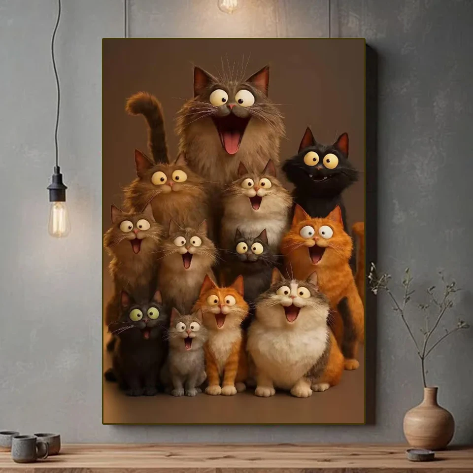 

Diamond Painting Kits New Collection Full Rhinestone Art Cartoon Cat Diamond Mosaic Animal Embroidery Picture Wall Decortions