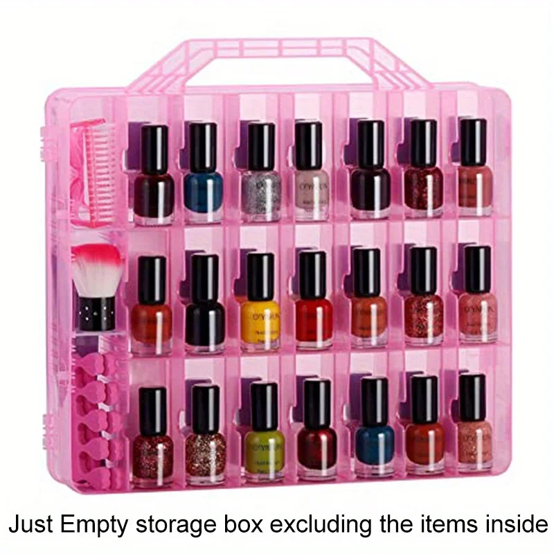 48 cajas para guardar pintalabios y esmalte de uñas, organizador de cosméticos portátil de plástico transparente