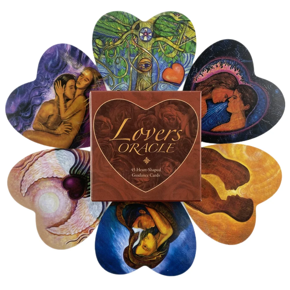 Lovers Oracle Cards A 45 Heart-Shaped Guidance English Fate Divination Deck Borad Games