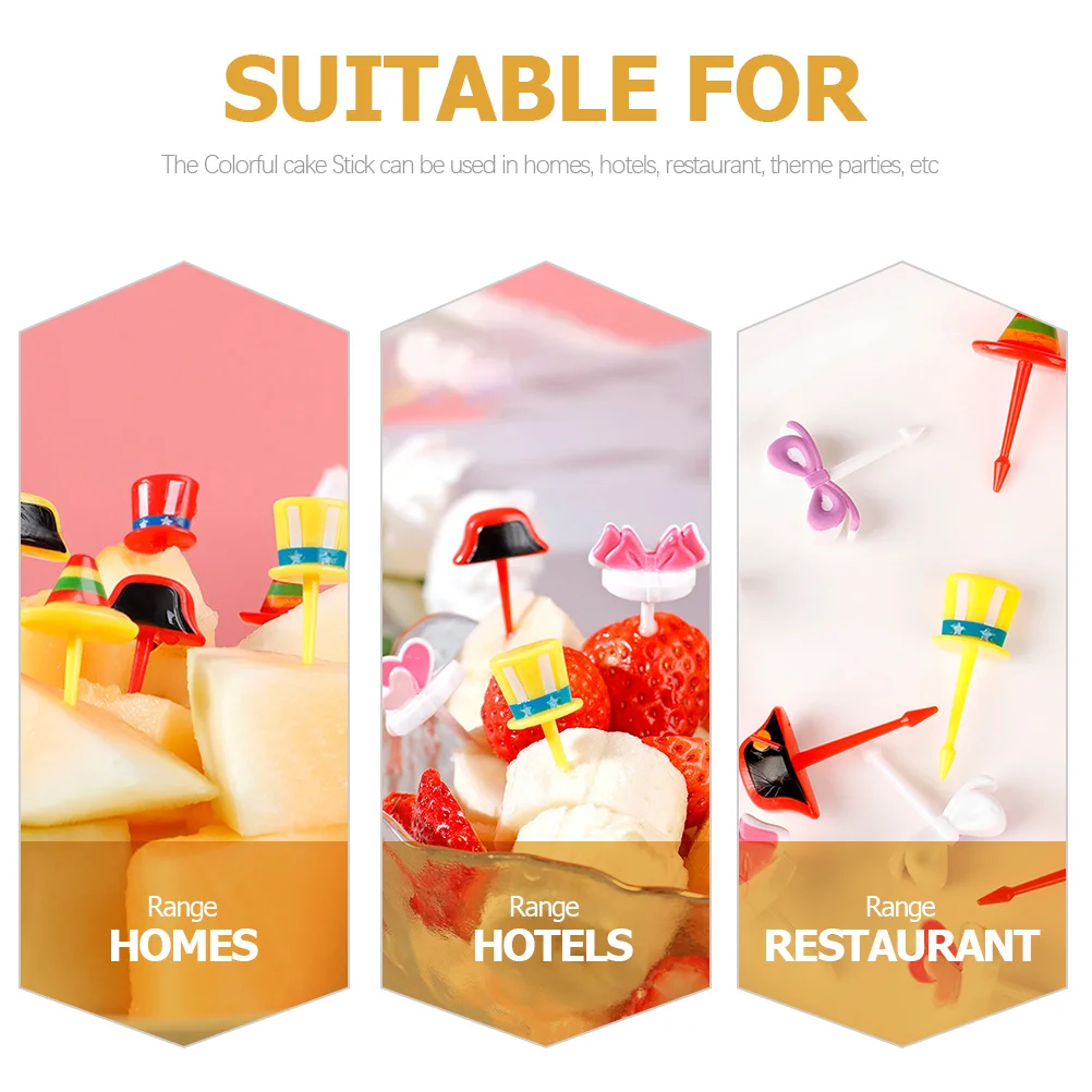 

14Pcs Dessert Fruit Forks Portable Cake Pops Picks for Holiday Party Decorative Food Sticks Snack Toothpick Alternatives Kitchen