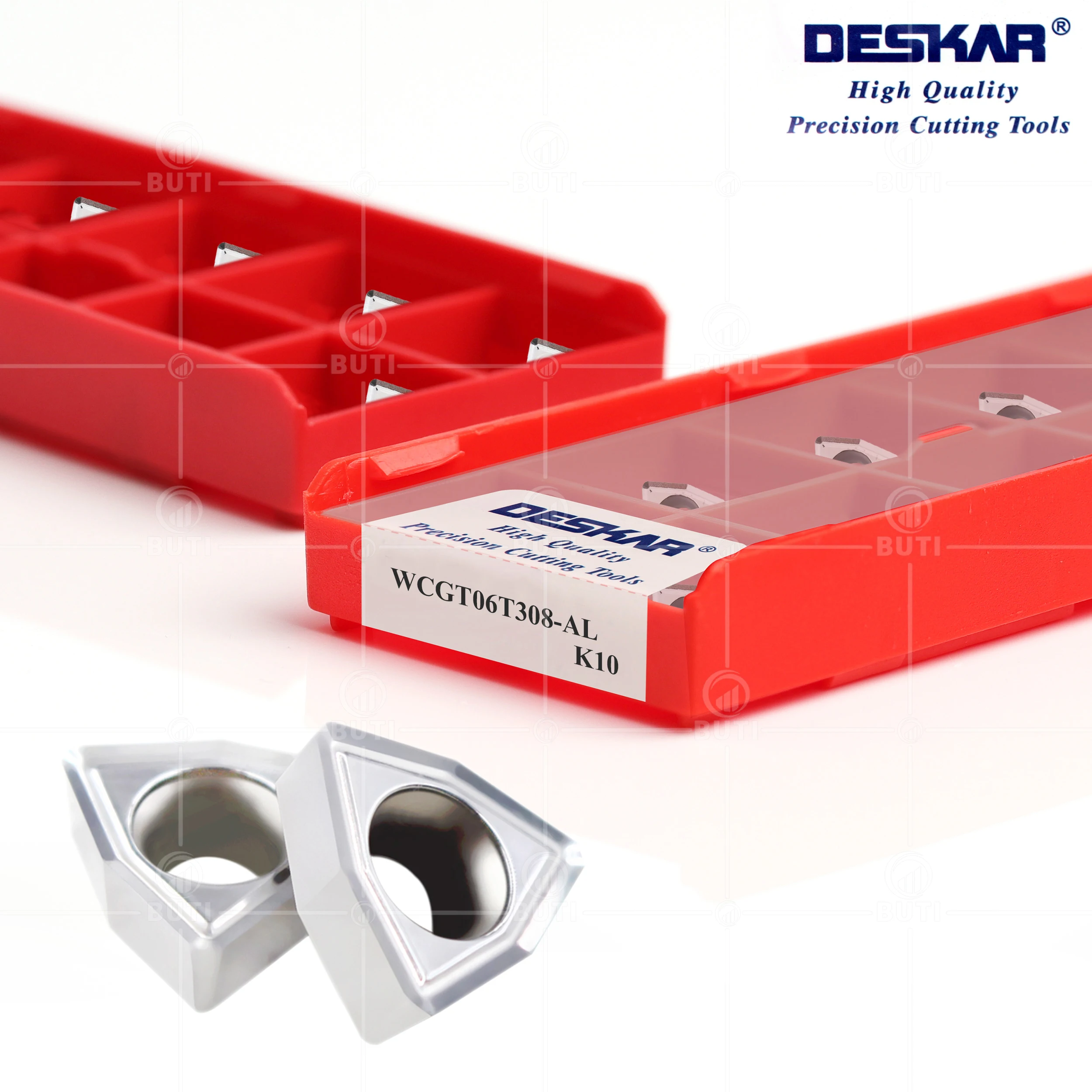 DESKAR 100% Original WCGT030208 WCGT040208 WCGT050308 WCGT06T308 WCGT080412 AL K10 CNC Torno U-Broca Ferramenta de Torneamento Carbide Insert