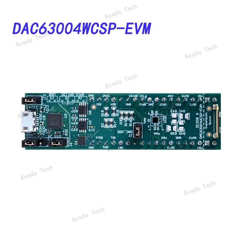 

Avada Tech DAC63004WCSP-EVM DAC63004W evaluation module for four-channel 12-bit smart DAC in wafer chip scale package (WCSP)