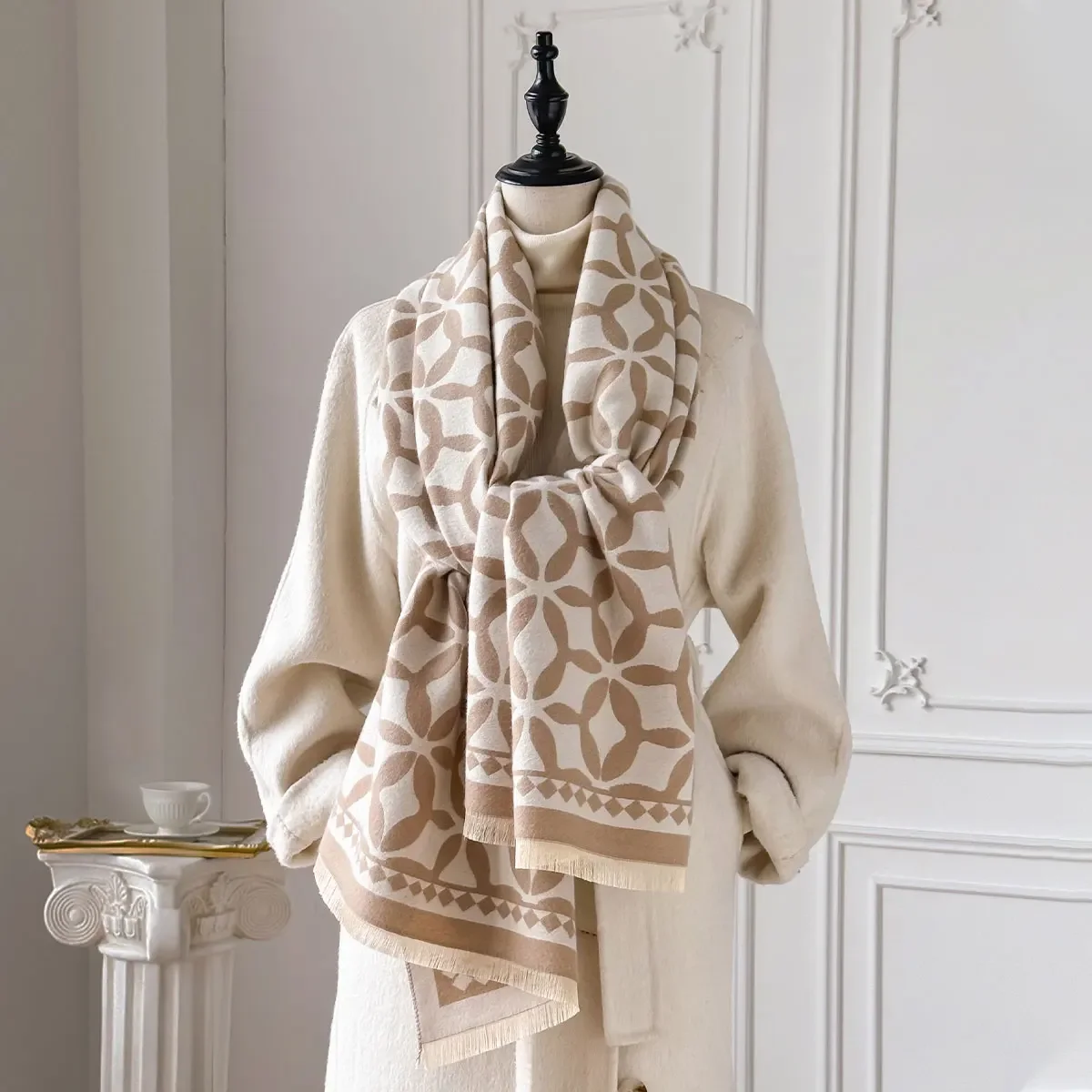 2025 ماركة دافئة معطف كشمير وشاح شال فاخر طباعة سميكة الباشمينا الشتاء بطانية يلتف Bufanda حجاب غير رسمي الشالات Echarpe