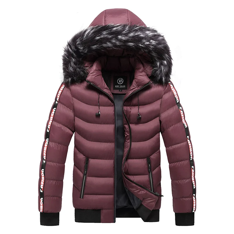 Parkas com capuz destacável masculino com chapéu, jaquetas quentes, corta-vento, outwear, casacos masculinos, inverno, outono