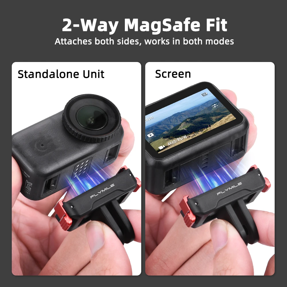 قاعدة محول مغناطيسية سريعة الإصدار من Flymile لـ DJI Osmo Nano/Action 6 تركيب ثابت ومحول تركيب بمخلبين #4