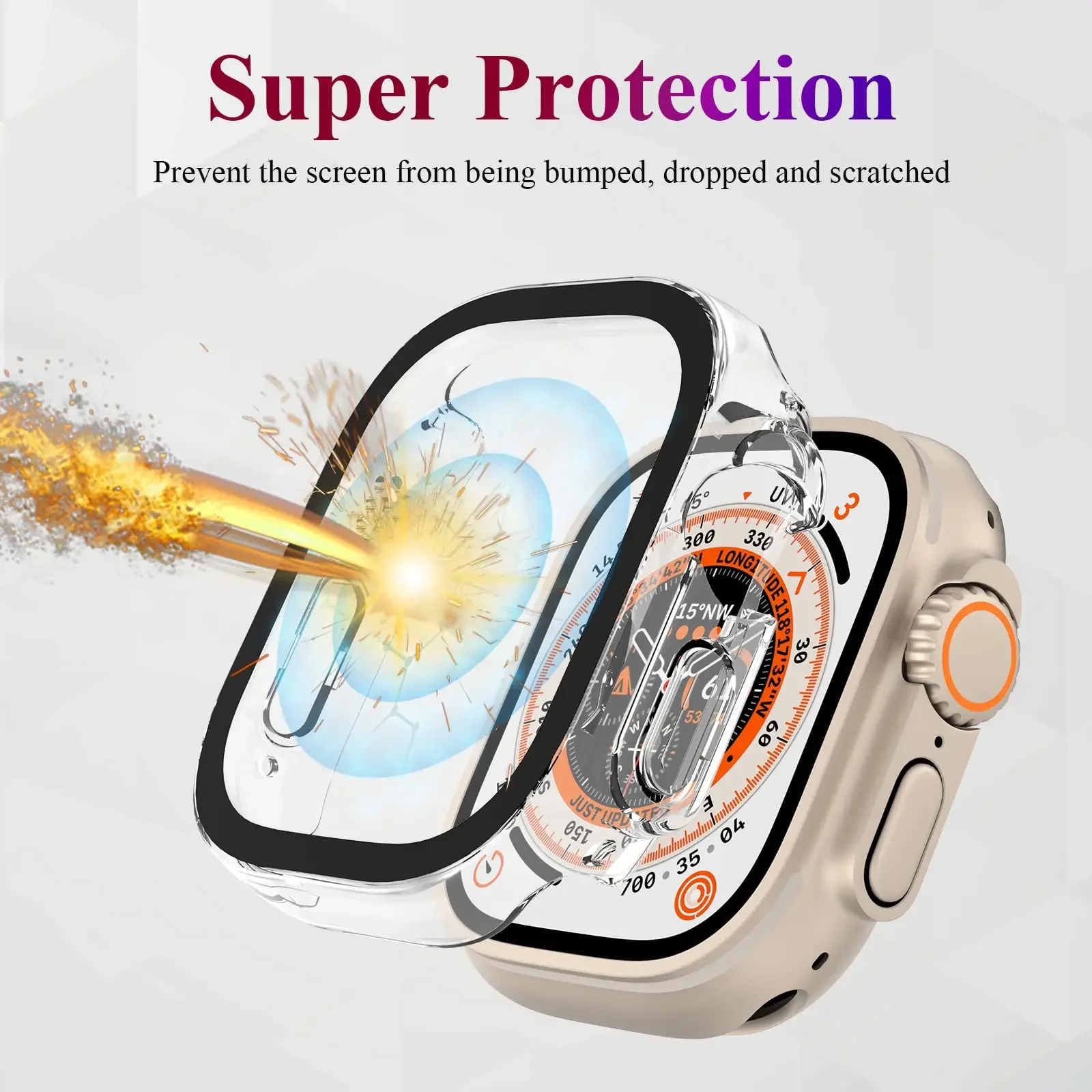 Tempered Glass+case For Apple Watch Ultra 2 band 49mm smartwatch PC case Bumper+Screen Protector Cover iwatch series Accessories