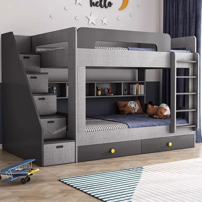 for Children's Double Bunk Beds Parallel High and Low Simple Small Apartment Multifunctional Household Two-Layer Mother-Child
