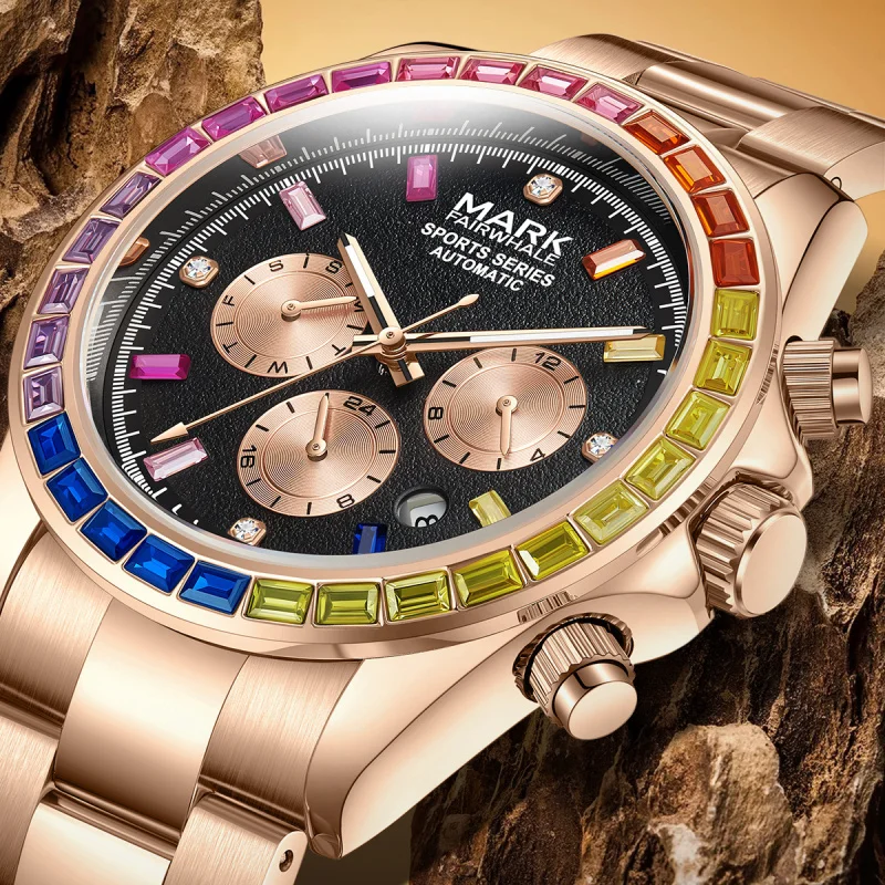 Mark Fairwhale high-end men's watch, multifunctional watch, trendy and fashionable sports and casual men's watch