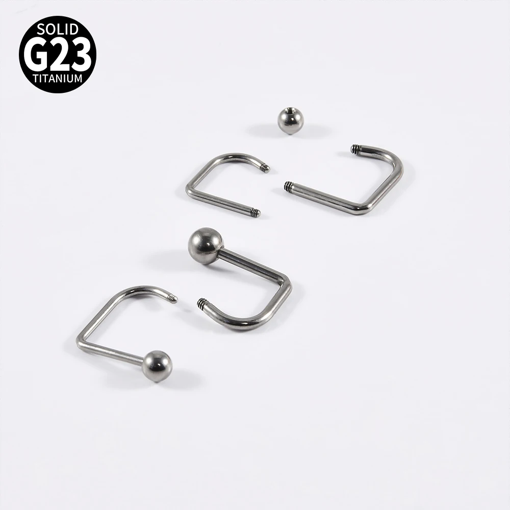 1PC Titanium G23 Pierced Jewelry D Shape Replacement Accessories 14G 16G Nose Lip Ring Ear Tragus Helix Earring Piercing Jewelry