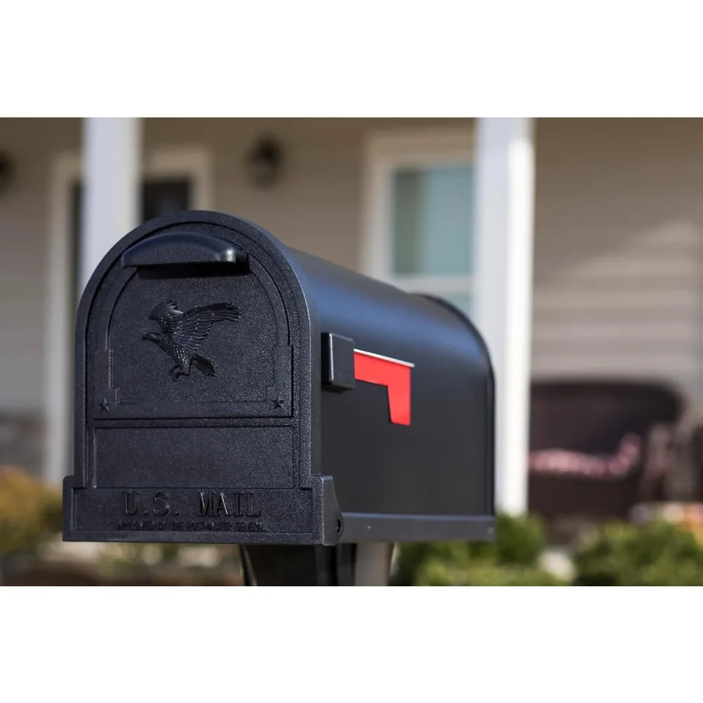 Large Capacity Galvanized Steel Mailbox, Weatherproof Post Mount for Homeowners, Easy Installation & Secure Closure