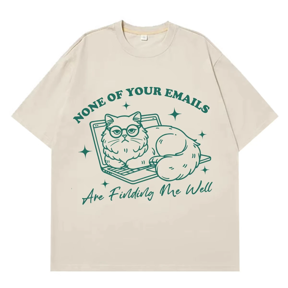 None of Your Emails Are Finding Me Funny Meme TShirt Men Women Aesthetic Trend T-shirt Short-sleeved Loose Casual Cotton T-shirt