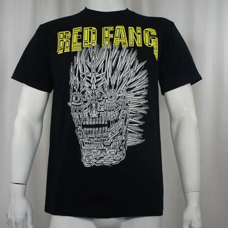 Authentic RED FANG Band Mechanical Wolf Face Logo T Shirt S NEW