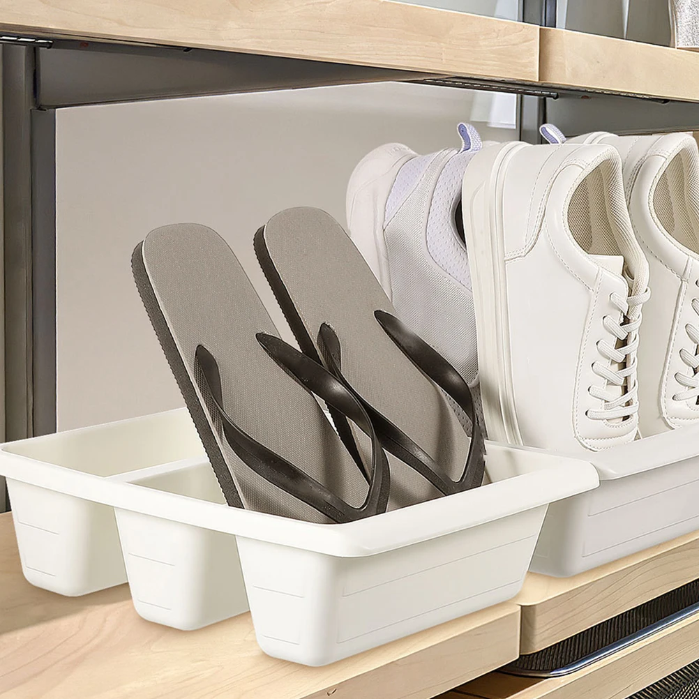 

2Pcs Standing Shoe Rack Shoe Storage Tray for Home Entryway Closet Organizer Space Saving Slippers Rack Multi-Grid