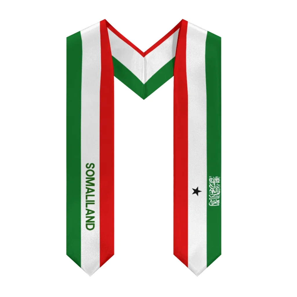Customization More Design Graduation Shawl Somaliland Flag & United States Flag Stole Sash Honor Study Aboard International Stud