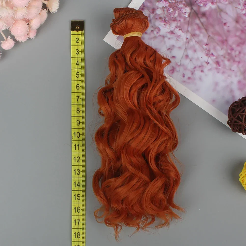 15*100 cm Pop Haar Krullend Pruiken Mode Mini Lokken Hoge Temperatuur 1/6 1/4 1/3 Schroef Periwig Speelgoed Toupet Kids Gift DIY Accessoire