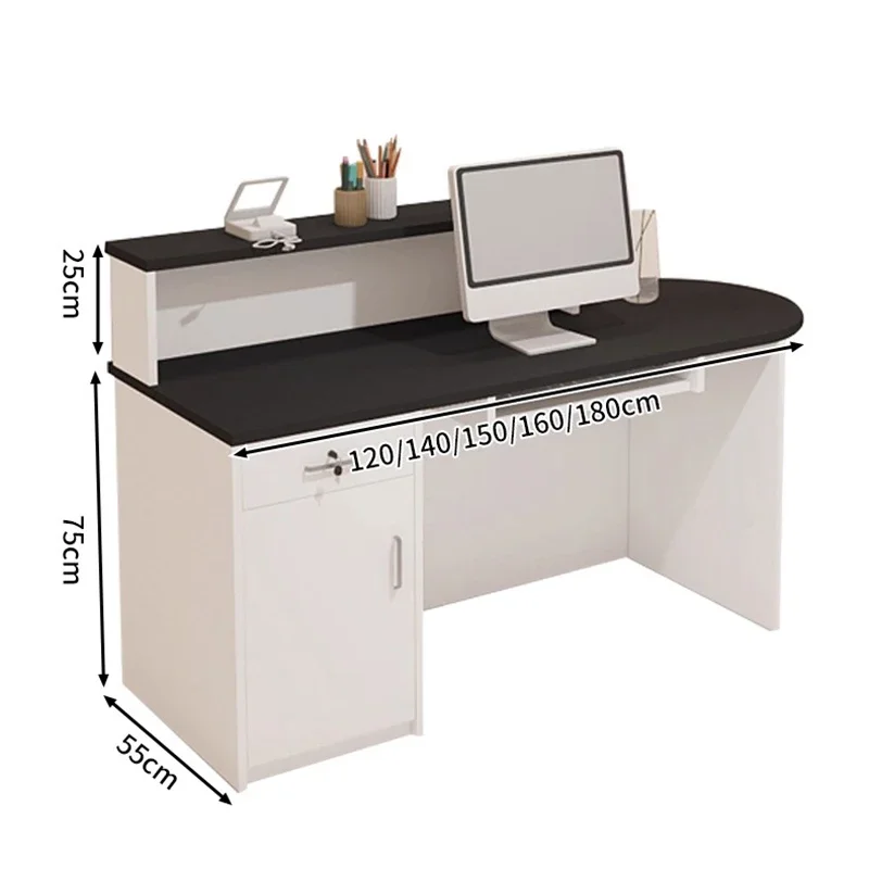 Multifunctional Functional Reception Desk Modern Elegant Reception Counter Compact Commercial Banco Reception Office Furniture