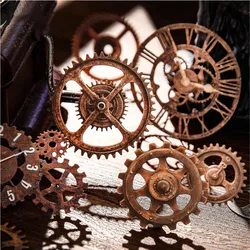 Journamm 10 Pcs Retro Time Gear Sticker Washi Paper Collage Junk Journal DIY Scrapbooking Supplies Decor  Sticker