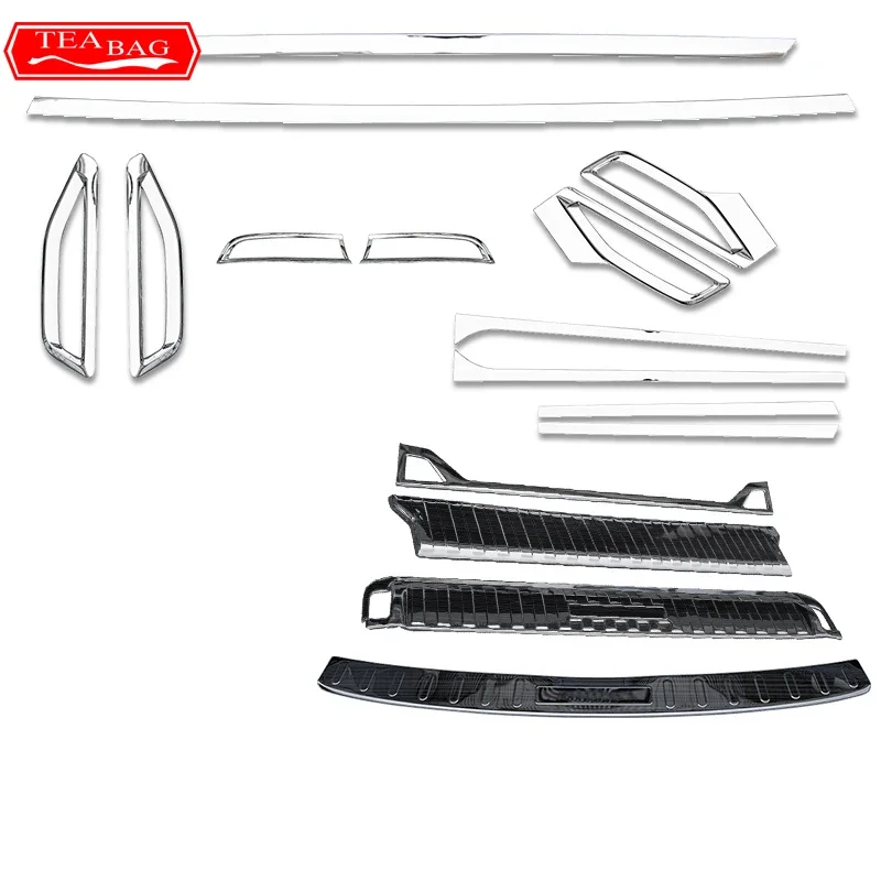 سيارة الخارجي قطاع الكسوة الديكور الحرس الخلفي حماية لوحة لسيارات BMW X5 G05 2019-2021 الفولاذ المقاوم للصدأ الجذع الخلفي الحرس لوحة #6