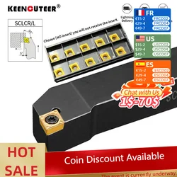 1pc SCLCR1212 SCLCR1616 SCLCR2020K09 SCLCR2525M09 External Turning Tool Holder CCMT Carbide Inserts Lathe CNC Cutting Tools Set