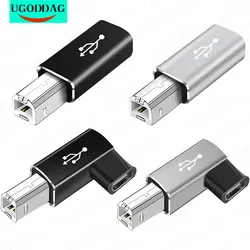 Adaptador USB tipo C hembra a USB B MIDI macho para impresora de escáner, convertidor OTG, adaptador de transferencia de datos, 1 piezas