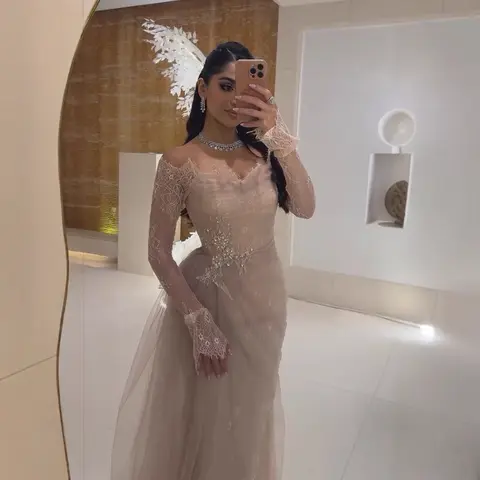 सेरेन हिल अरबी वाइन रेड मरमेड शाम के कपड़े शानदार फीता शादी की पार्टी गुलाबी गाउन 2025 के लिए अनुकूलित GLA72910 10 best sales शांत पहाड़ी पोशाक - №5