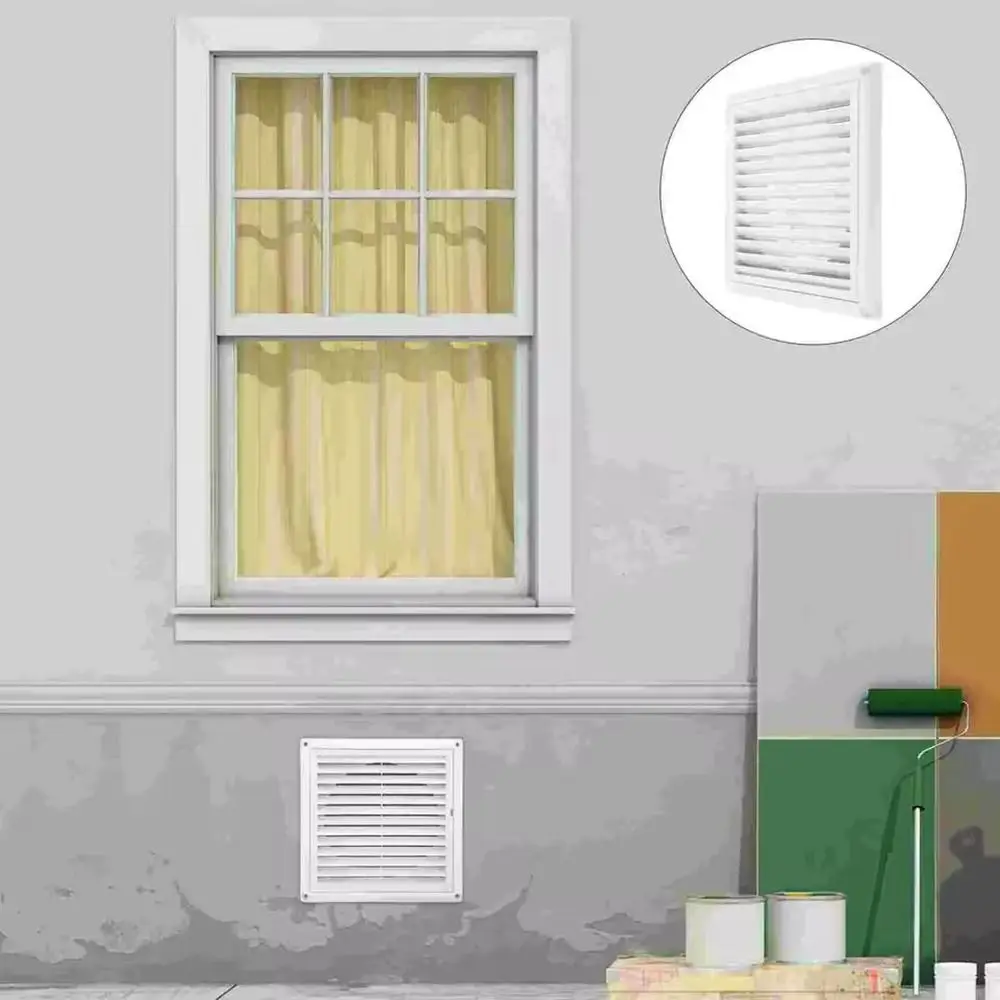With Flaps Air Vent Grille Ventilation Cover With Insect Screen Louver Vent Air Outlet Ventilation Cover PP