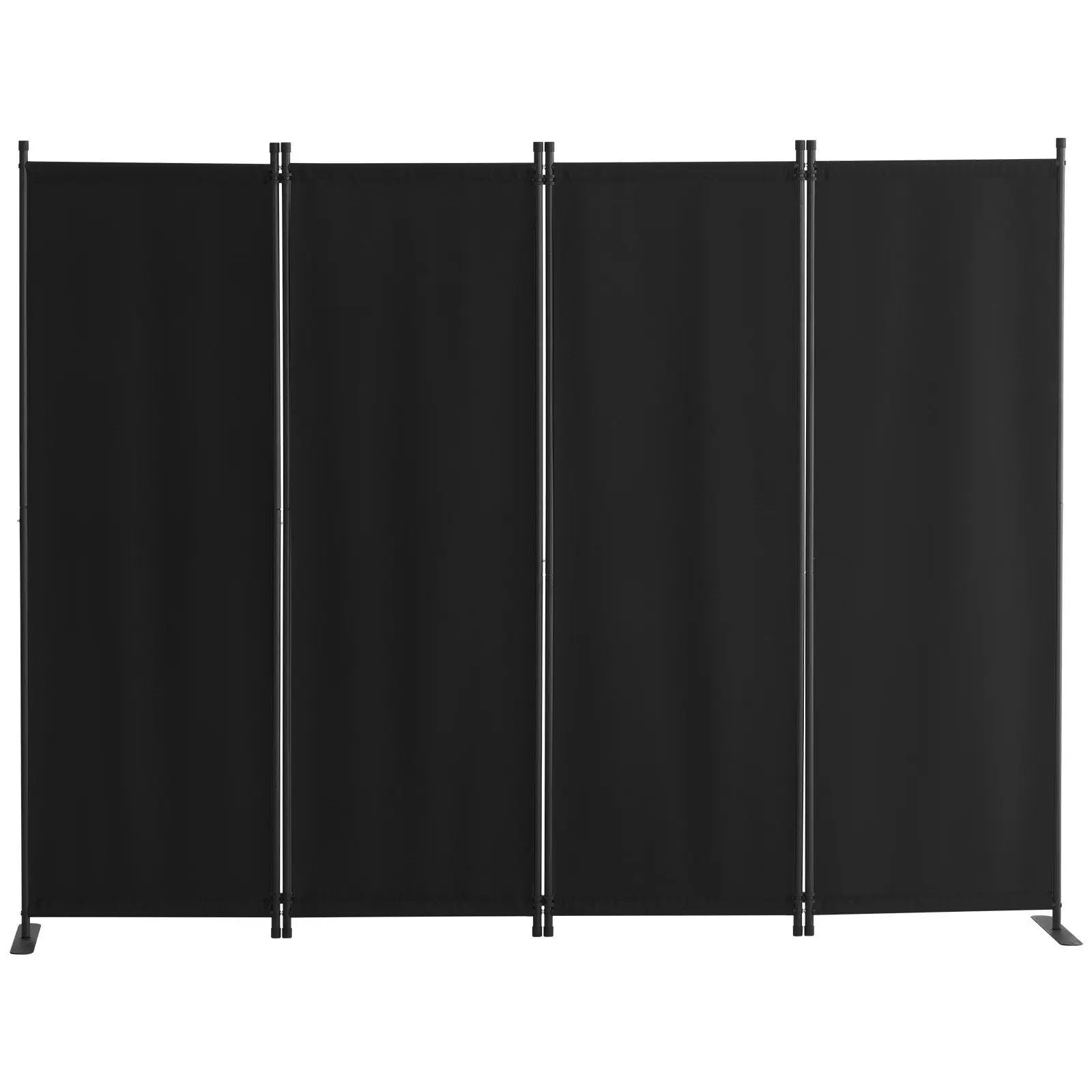 

88x67.5" 4-Panel Fabric Room Divider – Freestanding Privacy Screen for Office/Bedroom (Black)