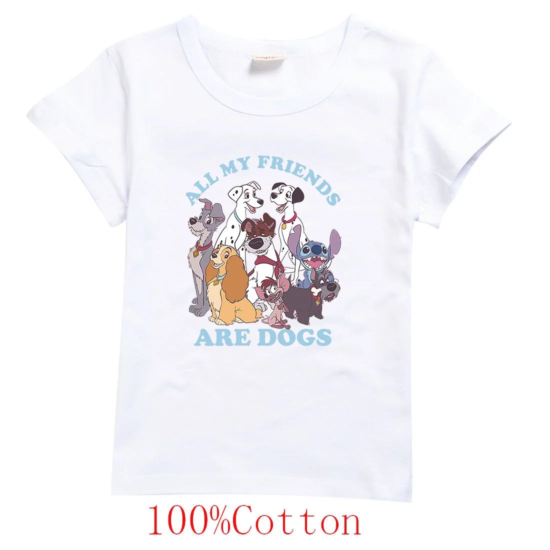 Disney Lady and the Tramp Boys Girls Teenager Outfits Tee Shirt  Kids Clothes T Shirts Children Cartoons Casual Tops